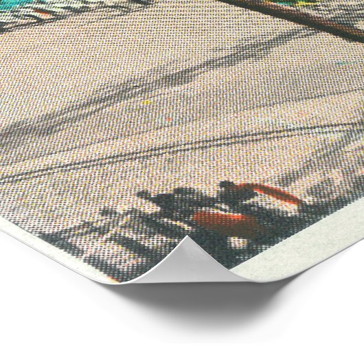 Uitzicht van de lucht in het zwemgebied poster (Hoek)