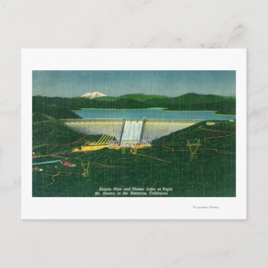 Uitzicht van de lucht van de dam van Shasta, het m Briefkaart (Voorkant)