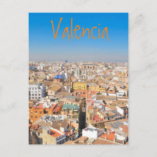Uitzicht van de lucht van Valencia, Spanje Briefkaart