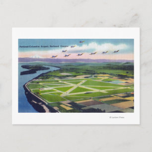 Uitzicht van de luchthaven Portland-Columbia Briefkaart