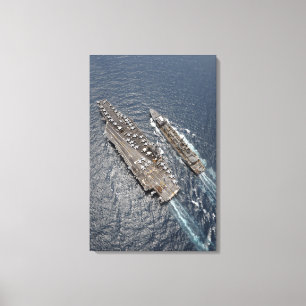 Uitzicht van de luchtvervoerder van vliegtuig USS Canvas Afdruk