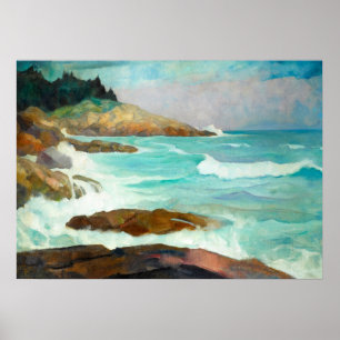 Uitzicht van de Maine Coast door Newell Convers Wy Poster