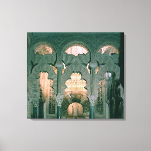 Uitzicht van de maqsura en mihrab canvas afdruk