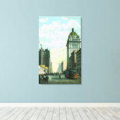 Uitzicht van de markt St. bij 3rd en Kearny Canvas Afdruk (Insitu (Houten vloer))