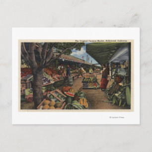 Uitzicht van de markt van de oorspronkelijke landb briefkaart
