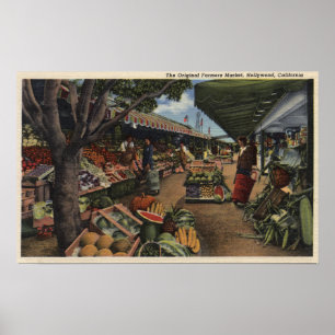 Uitzicht van de markt van de oorspronkelijke landb poster