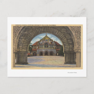 Uitzicht van de Memorial Church, Stanford U. Briefkaart