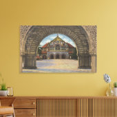 Uitzicht van de Memorial Church, Stanford U. Canvas Afdruk (Insitu (Woonkamer))