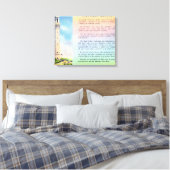 Uitzicht van de Memorial Pilgrim en beknopte infor Canvas Afdruk (Insitu (Slaapkamer))