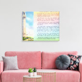 Uitzicht van de Memorial Pilgrim en beknopte infor Canvas Afdruk (Insitu (Woonkamer))