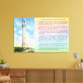 Uitzicht van de Memorial Pilgrim en beknopte infor Canvas Afdruk (Insitu (Woonkamer))