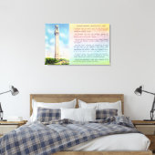 Uitzicht van de Memorial Pilgrim en beknopte infor Canvas Afdruk (Insitu (Slaapkamer))