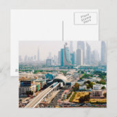 Uitzicht van de metrolijn en wolkenkrabbers briefkaart (Voorkant / Achterkant)