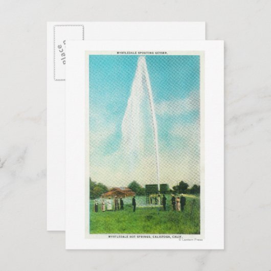 Uitzicht van de Myrtledale Geyser bij de Hot Sprin Briefkaart (Voorkant / Achterkant)
