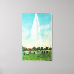 Uitzicht van de Myrtledale Geyser bij de Hot Sprin Canvas Afdruk