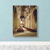 Uitzicht van de nave, gebouwd 1093-1289 canvas afdruk (Insitu (Houten vloer))