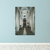 Uitzicht van de nave, naar het altaar gericht canvas afdruk (Insitu (Houten vloer))