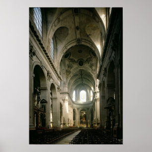 Uitzicht van de nave naar het koor, gebouwd poster