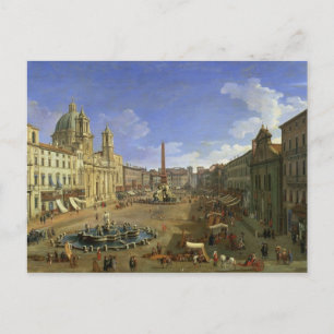 Uitzicht van de Navona van Piazza, Rome Briefkaart