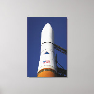 Uitzicht van de neuskegel van de delta IV-raket Canvas Afdruk