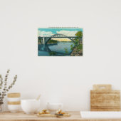Uitzicht van de New Suspension Bridge Poster (Keuken)