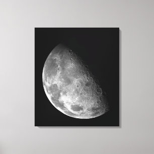 Uitzicht van de noordpool van de maan canvas afdruk