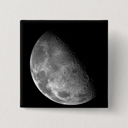 Uitzicht van de noordpool van de maan vierkante button 5,1 cm (Voorkant)