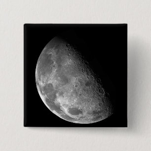 Uitzicht van de noordpool van de maan vierkante button 5,1 cm