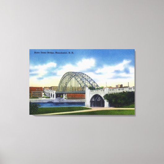 Uitzicht van de Notre Dame Bridge Canvas Afdruk (Voorkant)