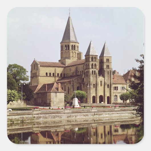 Uitzicht van de Notre-Dame-kerk Vierkante Sticker (Voorkant)