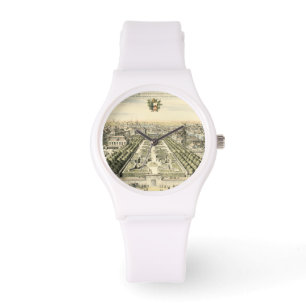 Uitzicht van de officiële tuin van Eric Dahlbergh Horloge