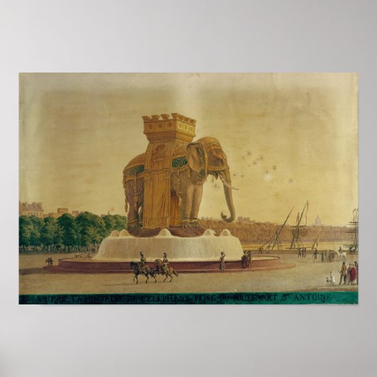 Uitzicht van de olifantenfontein poster (Voorkant)