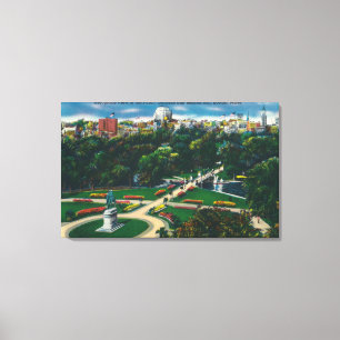 Uitzicht van de openbare tuinen, Beacon Hill Canvas Afdruk