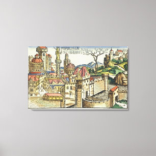 Uitzicht van de Oude Stad Babylon uit de Nure Canvas Afdruk