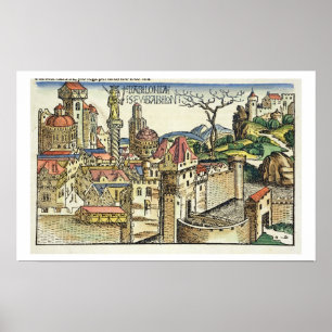 Uitzicht van de Oude Stad Babylon uit de Nure Poster