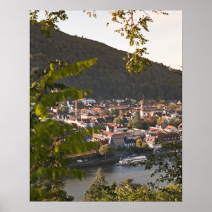 Uitzicht van de oude stad Heidelberg Poster