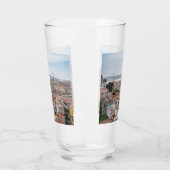 Uitzicht van de oude stad Lissabon en 25 april bru Glas (Links)