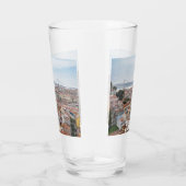 Uitzicht van de oude stad Lissabon en 25 april bru Glas (Rechts)