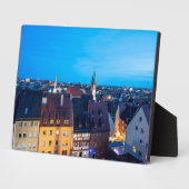Uitzicht van de oude stad Nuremberg 's nachts Fotoplaat (Zijkant)