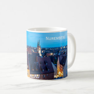 Uitzicht van de oude stad Nuremberg 's nachts Koffiemok