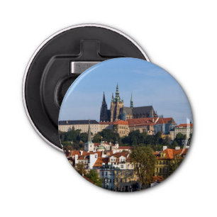 Uitzicht van de oude stad Praag, Tsjechië Button Flesopener