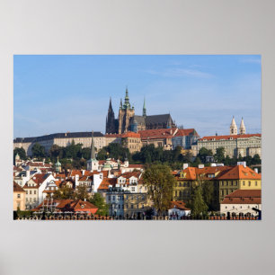 Uitzicht van de oude stad Praag, Tsjechië Poster