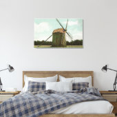 Uitzicht van de oudste windmolen op kabeljauw canvas afdruk (Insitu (Slaapkamer))