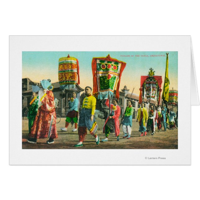 Uitzicht van de Parade of the Tangen, Chinatown (Voorkant Horizontaal)