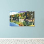 Uitzicht van de Paradise Bay en de Zwarte Berg van Canvas Afdruk (Insitu (Houten vloer))