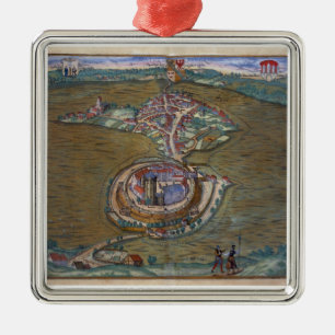 Uitzicht van de Place de Louis le Grand, met een v Metalen Ornament