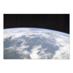 Uitzicht van de planeet Aarde van de ruimte Foto Afdruk
