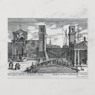 Uitzicht van de poorten bij de ingang van Arsenal Briefkaart