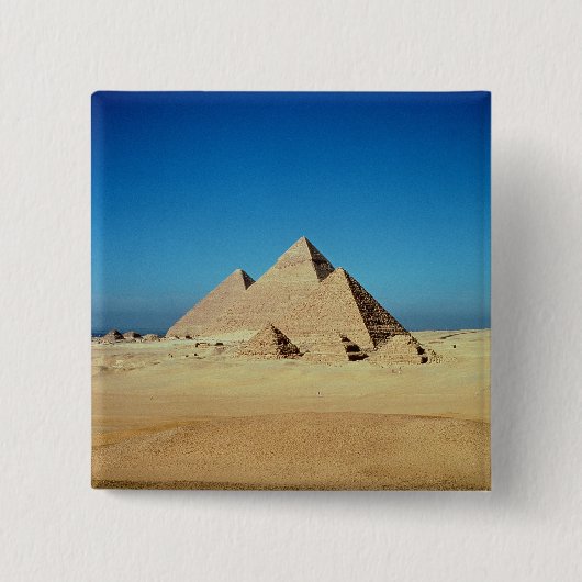 Uitzicht van de Pyramiden Vierkante Button 5,1 Cm (Voorkant)