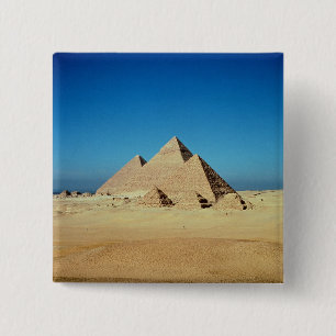 Uitzicht van de Pyramiden Vierkante Button 5,1 Cm